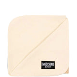 Moschino Kids Copertina Beige in Cotone con Stampa Teddy Bear e Logo Unisex