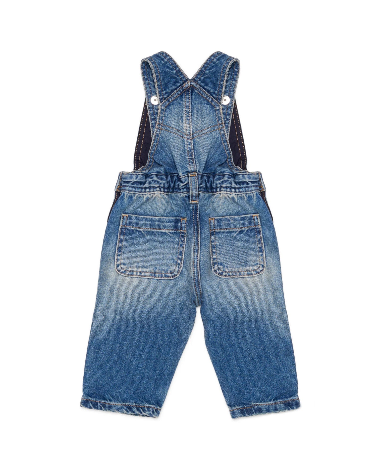 Diesel Kids Salopette in Denim con Lavaggio Medio e Logo per Neonati