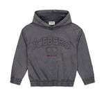 Iceberg Kids Felpa Piombo con Cappuccio con Logo in Rilievo per Bambini