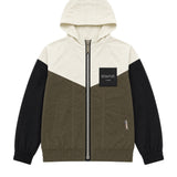 Yes London Kids Felpa Bianco Nero e Verde con Patch Logo per Bambini