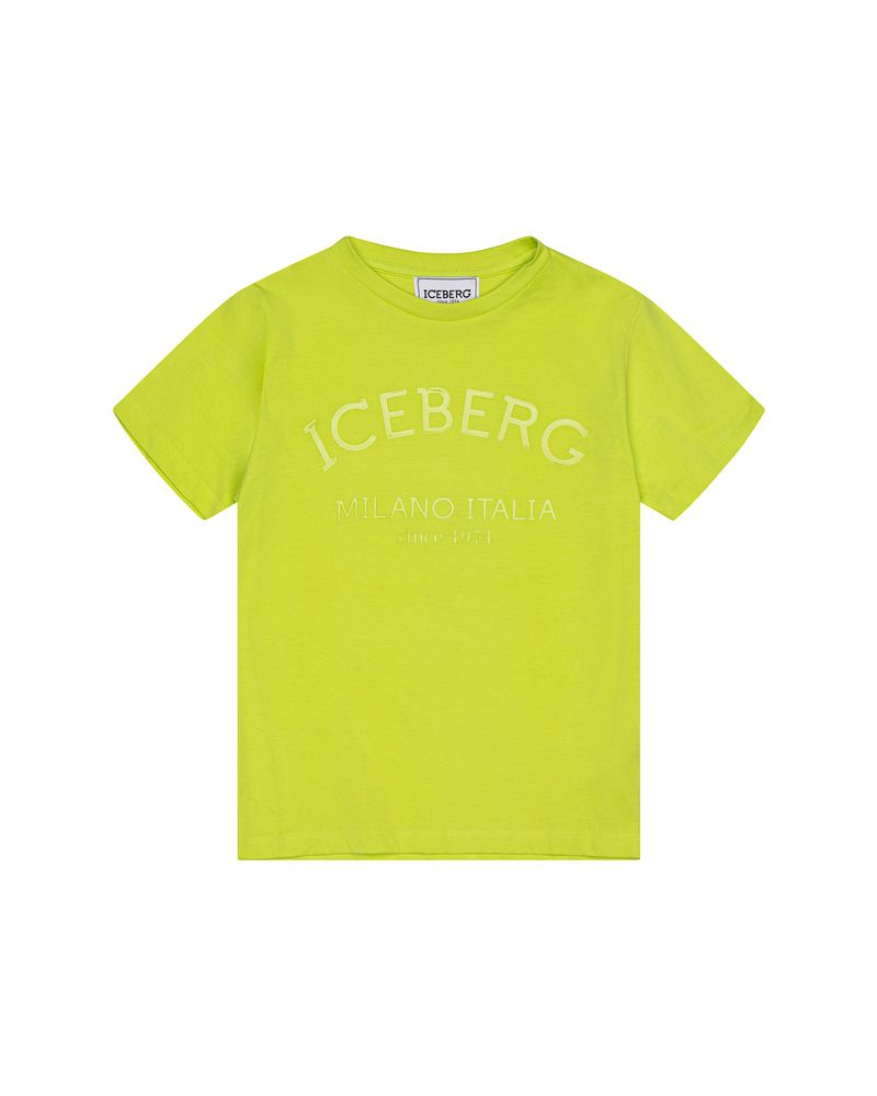 Iceberg Kids T-Shirt Lime con Stampa Logo per Bambini