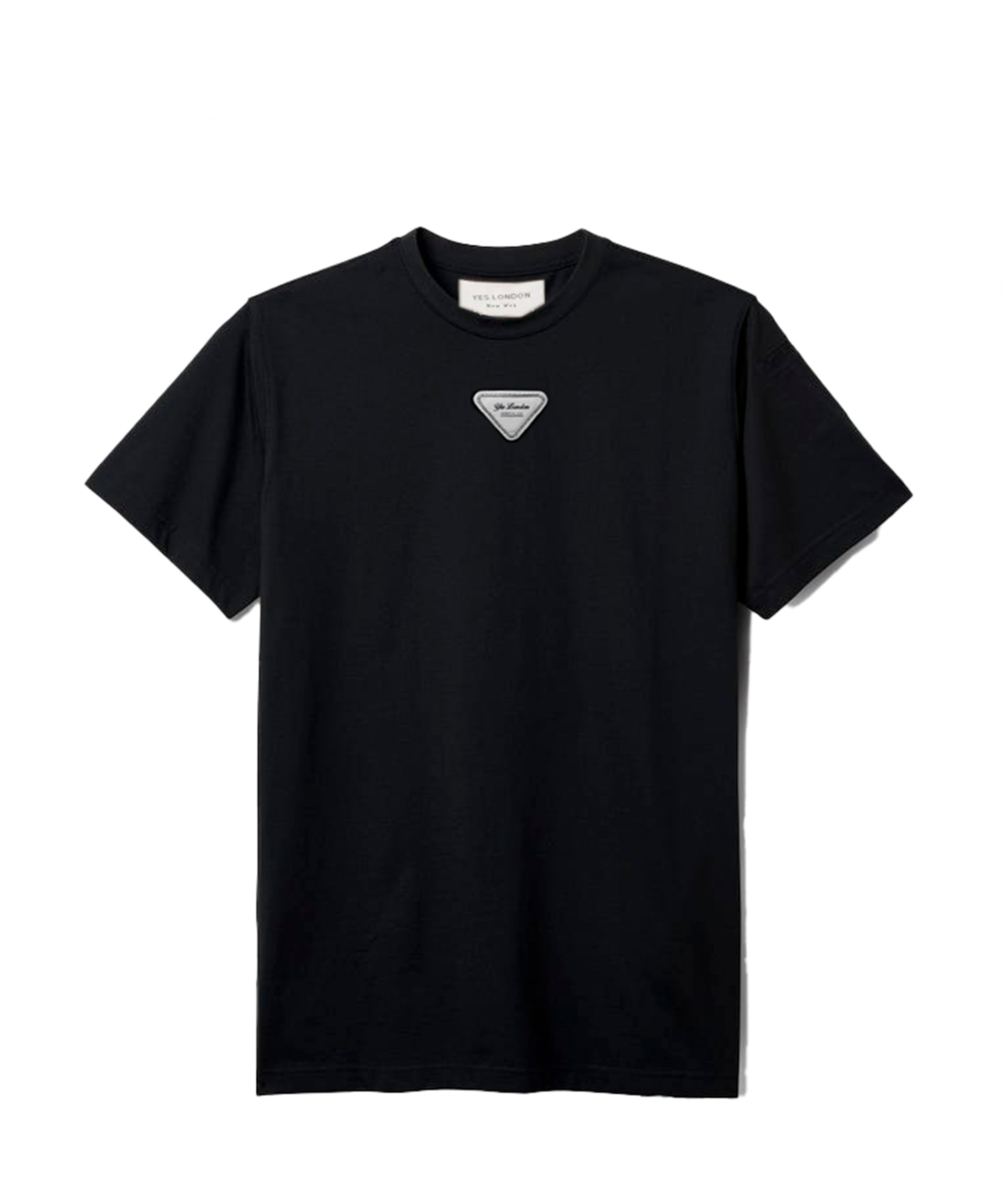 Yes London T-shirt Nera con Patch per Bambini