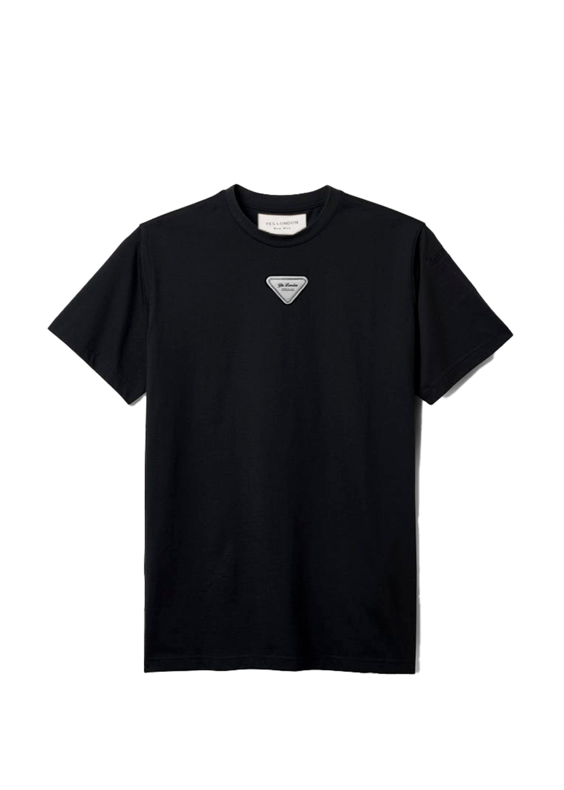 Yes London T-shirt Nera con Patch per Bambini