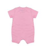 Moschino Kids Pagliaccetto Rosa con Bottoni Apertura Spalla e Stampa Logo Teddy per Neonate