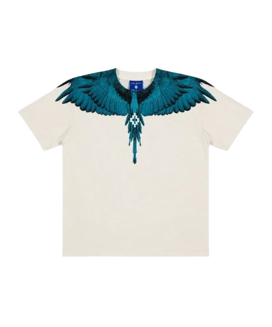 Marcelo Burlon County of Milan Kids T-Shirt Cocco Stampa Ali Celeste per Bambini