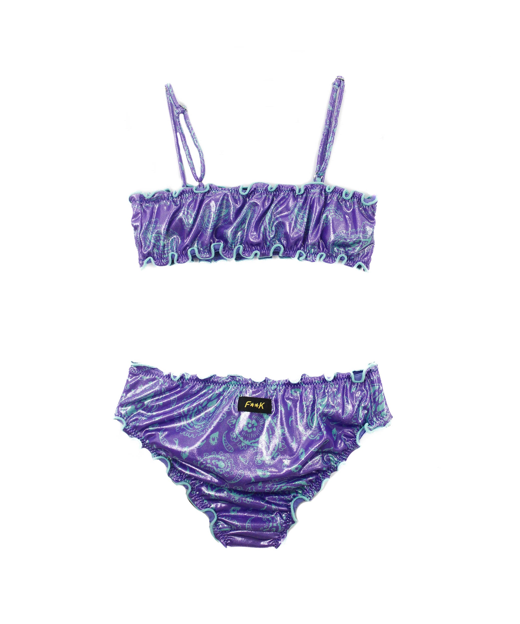 Effek Costume Bikini a Fascia Fantasia Viola per Bambine