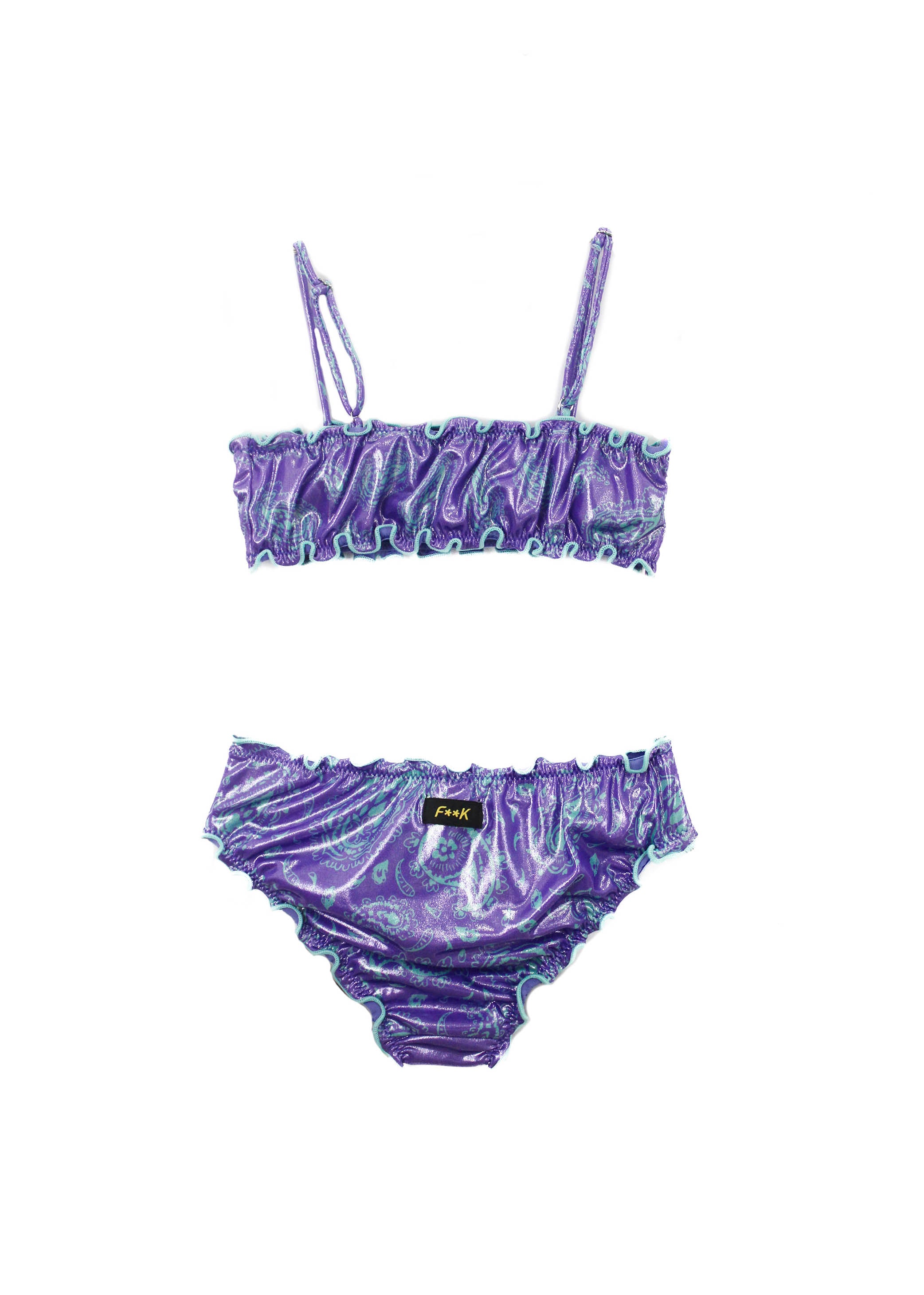 Effek Costume Bikini a Fascia Fantasia Viola per Bambine