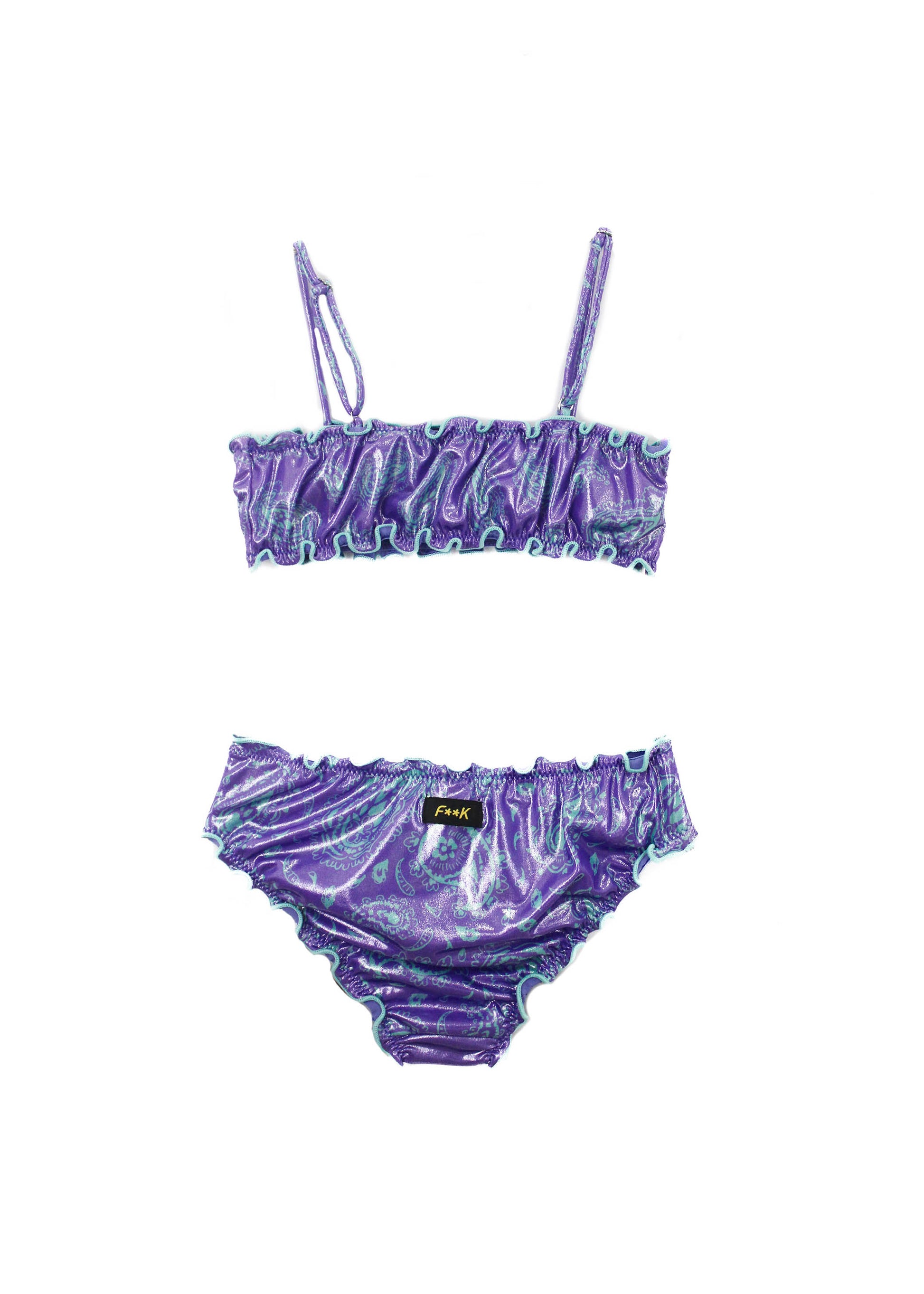 Effek Costume Bikini a Fascia Fantasia Viola per Bambine
