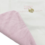 Elisabetta Franchi Kids Copertina Panna in Cotone con Logo Ricamato e Cuore Oro per Neonate