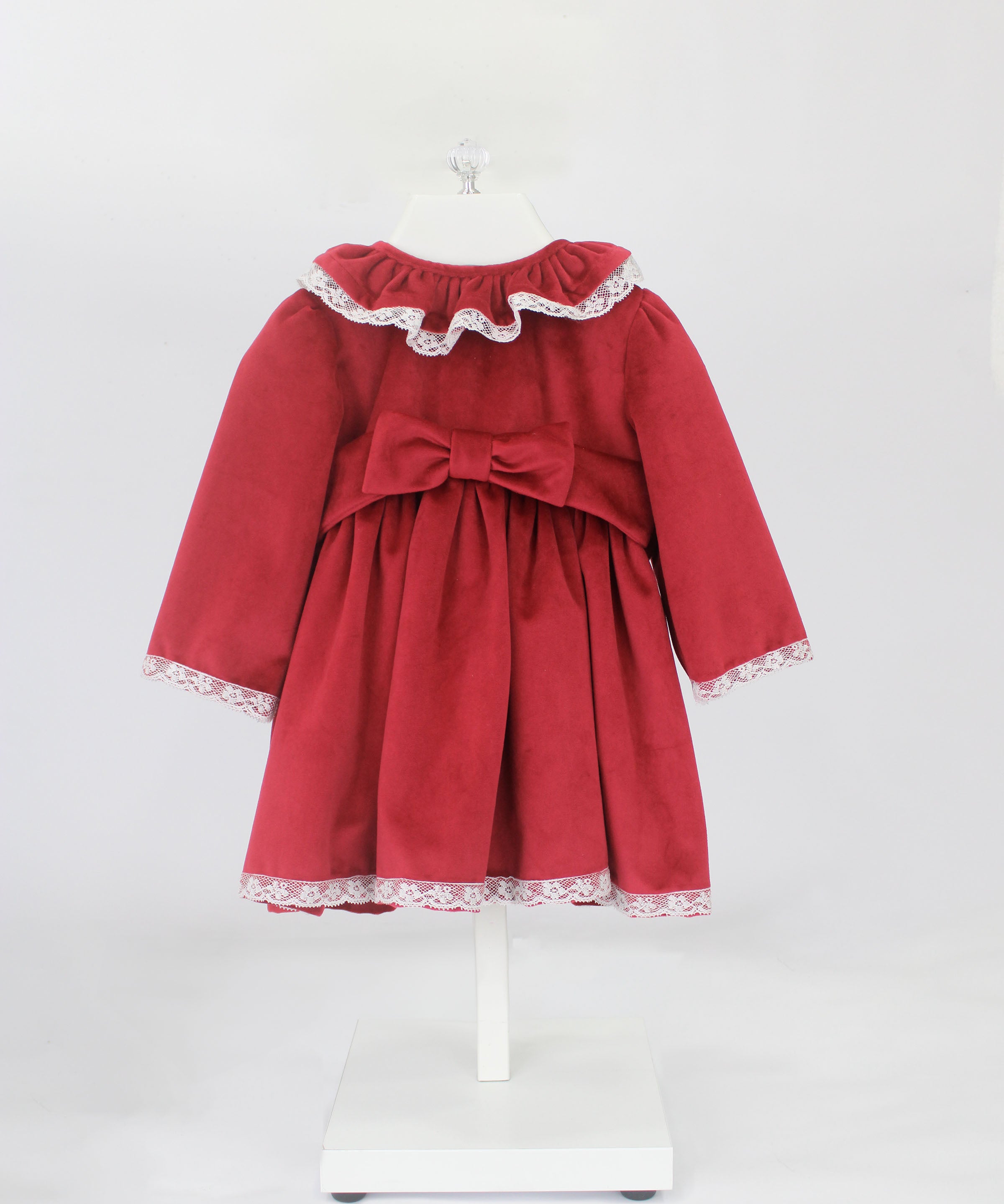 Deolinda Abito Bordeaux con Fiocco per Neonate