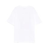 Msgm Kids T-Shirt Bianco con Logo Stampato a Fantasia per Bambini