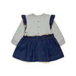 Diesel Kids Abito in Felpa con Denim per Neonate (retro)