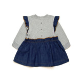 Diesel Kids Abito in Felpa con Denim per Neonate (retro)