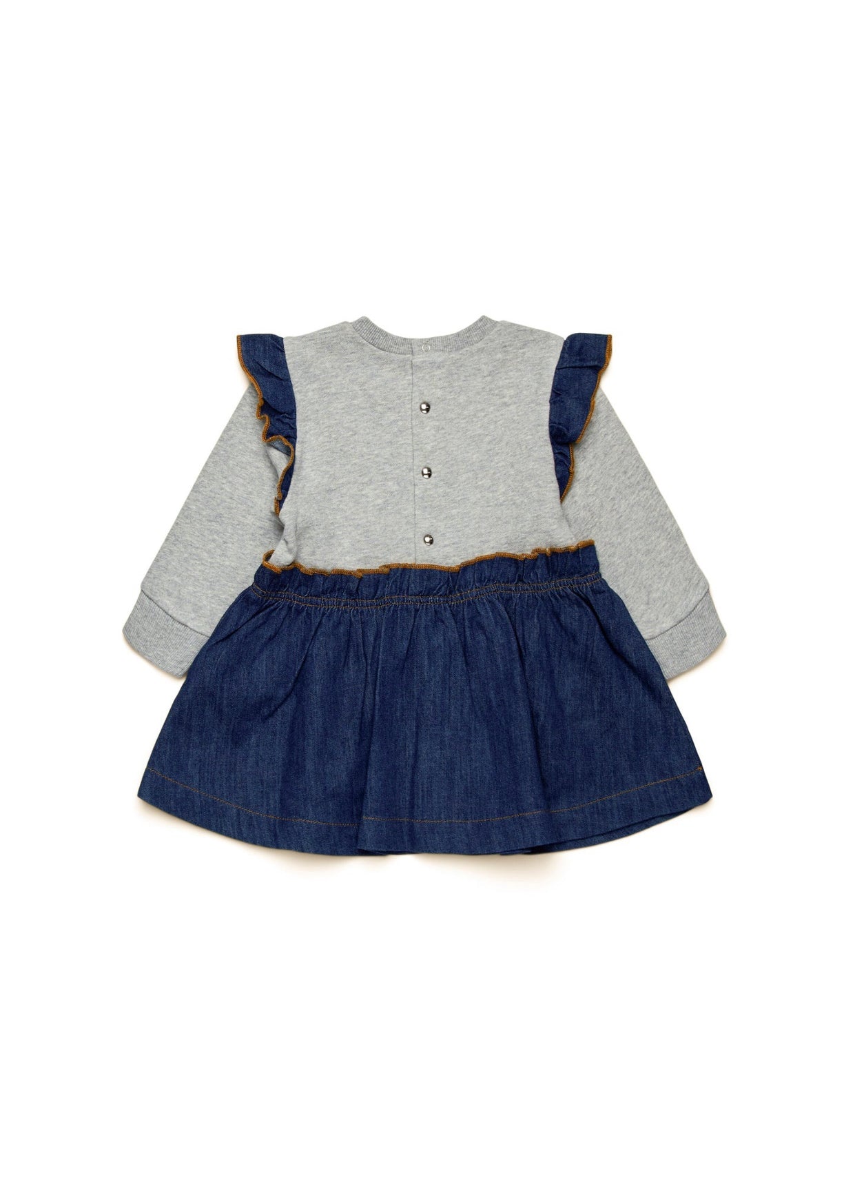 Diesel Kids Abito in Felpa con Denim per Neonate (retro)