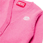 Diesel Kids Cardigan Fucsia con Oval D per Neonate (dettaglio)