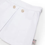 N21 Kids Pantagonna da Completo Bianco con Bottoni Gioiello da Bambina