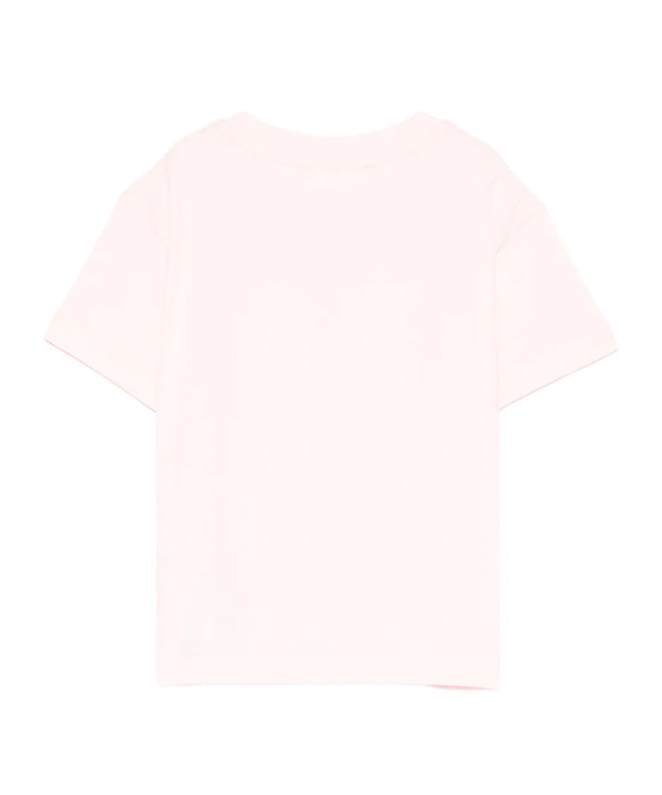 Palm Angels Kids T-Shirt Rosa con Logo Fucsia per Bambina