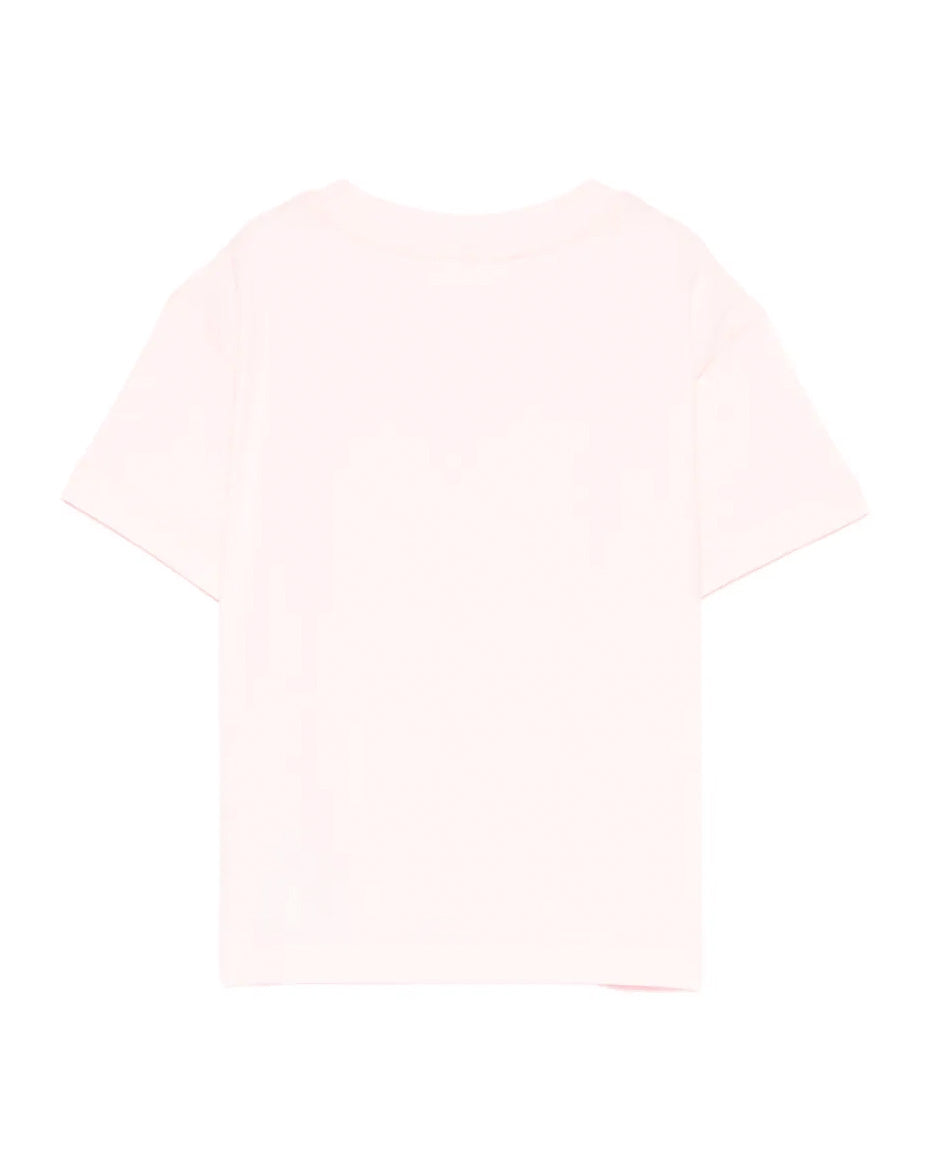 Palm Angels Kids T-Shirt Rosa con Logo Fucsia per Bambina