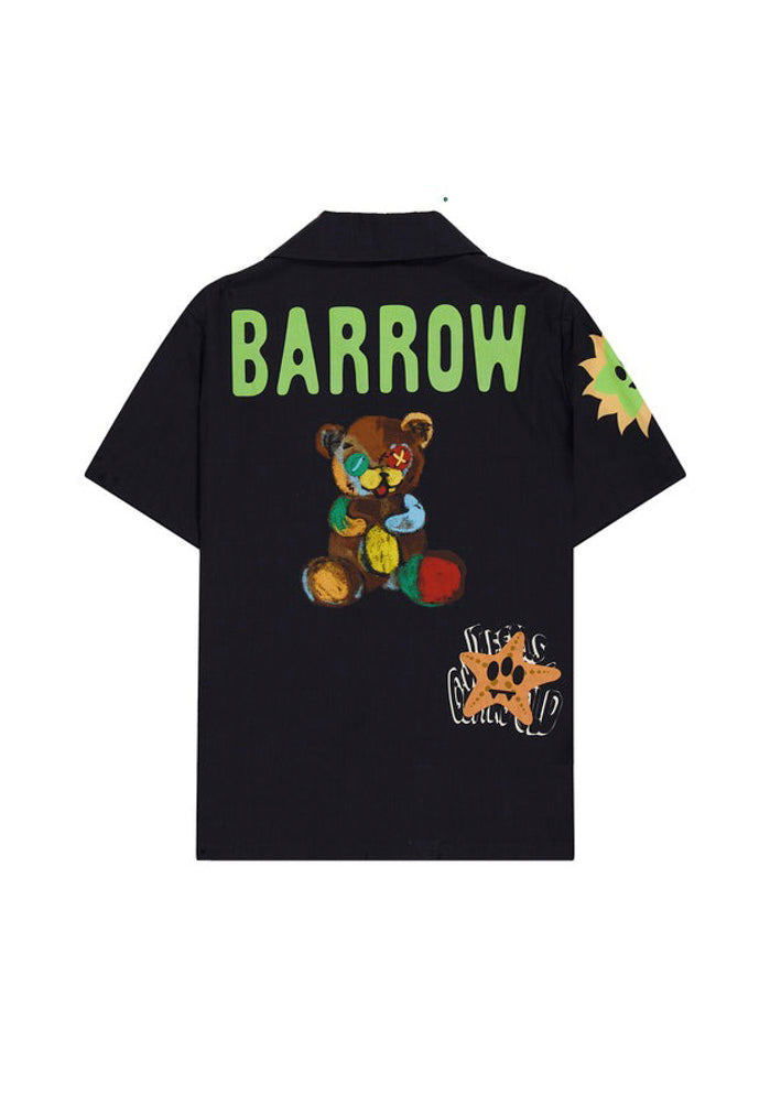 Barrow Kids Camicia Nera con Patches per Bambini