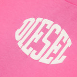 Diesel Kids Fuchsia Cropped T-shirt with Puffy Print