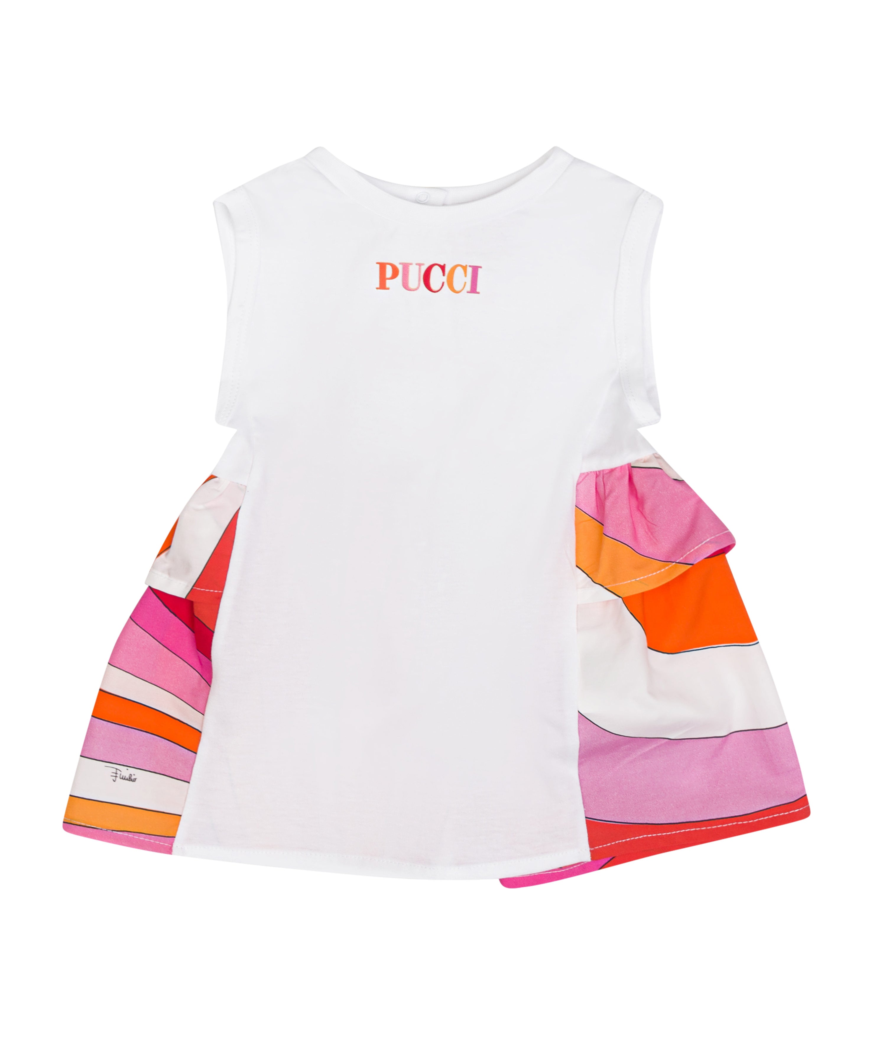 Emilio Pucci Kids Abito Bianco/Fantasia per Neonate