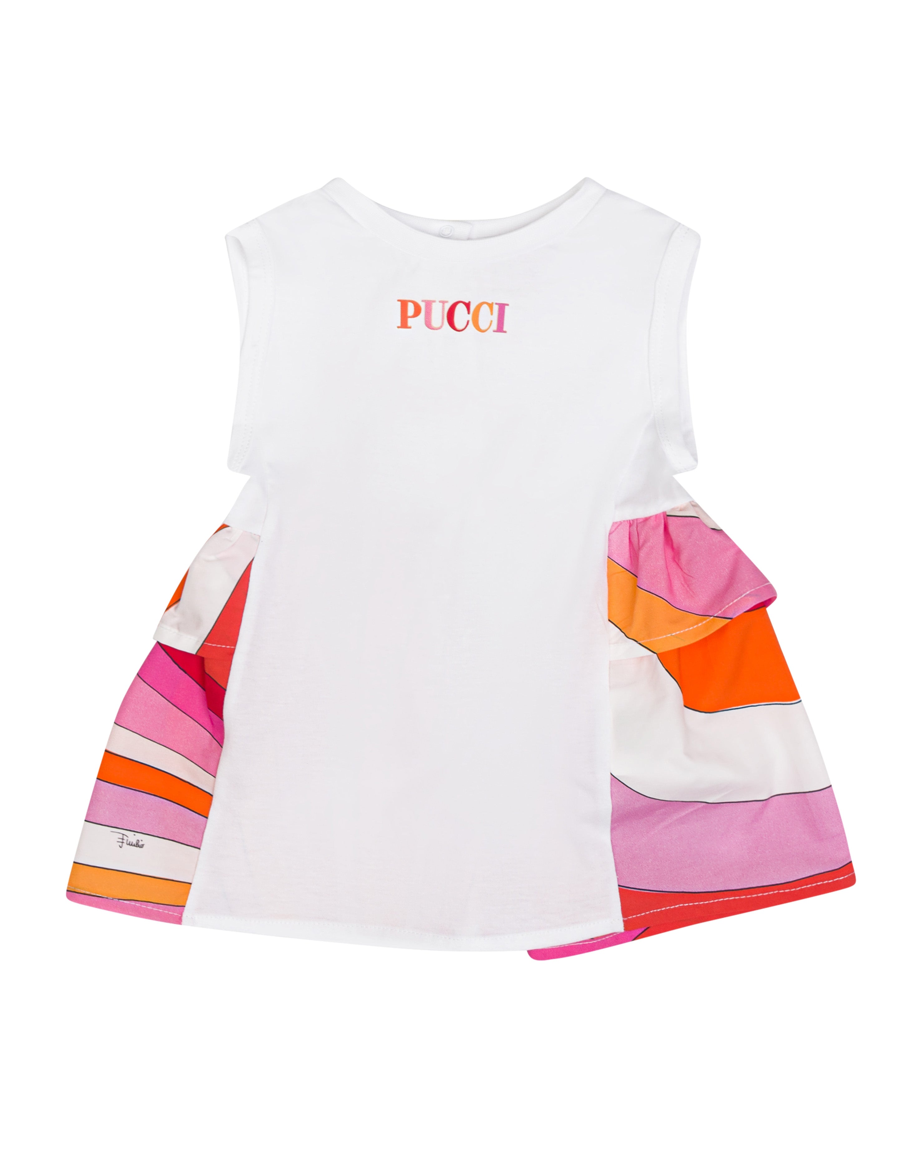 Emilio Pucci Kids Abito Bianco/Fantasia per Neonate