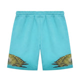Marcelo Burlon County of Milan Kids Bermuda Petrolio con Stampa per Bambini