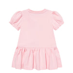 Moschino Kids Abito con Rouches Rosa e Logo Teddy Bear per Neonate