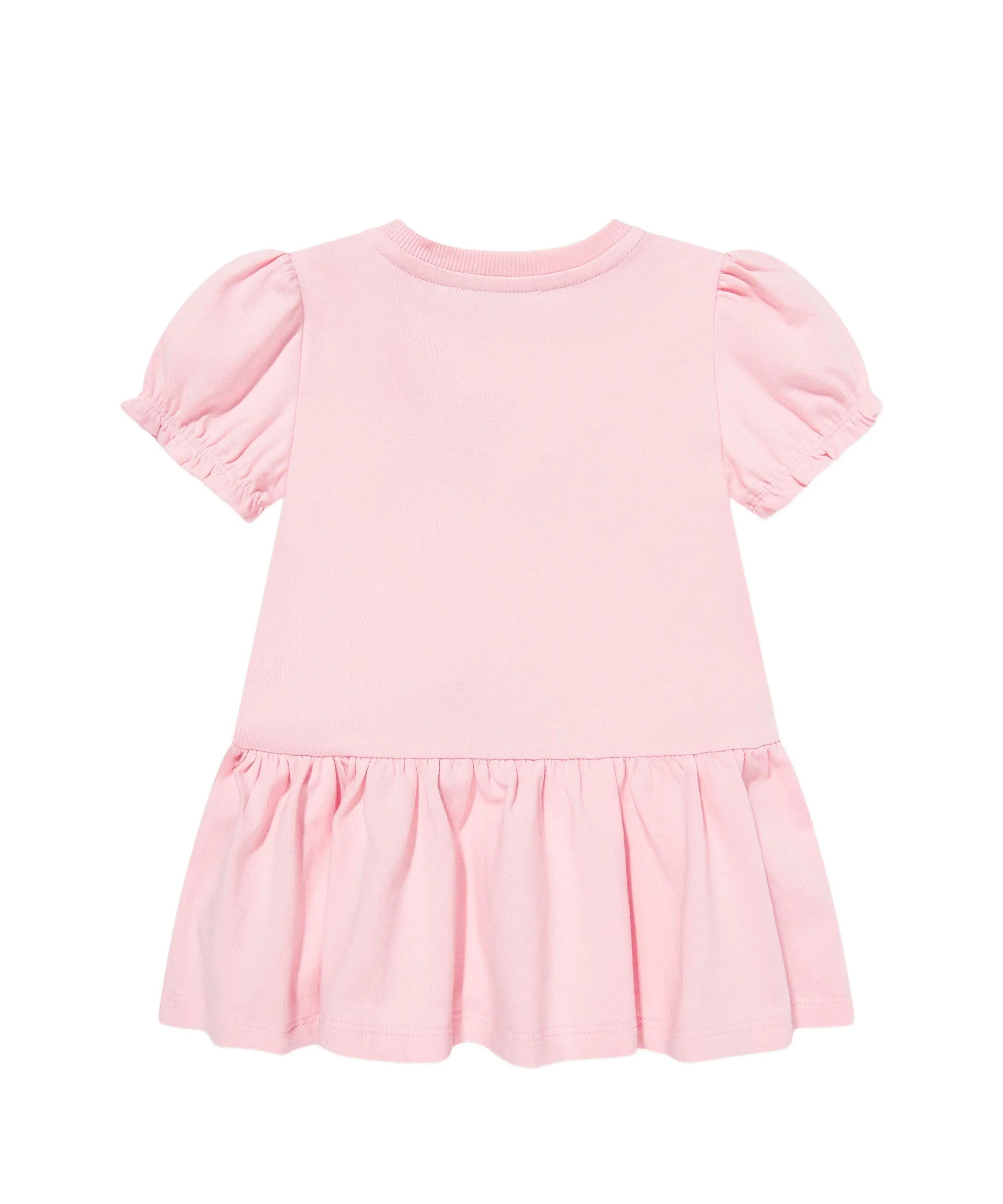 Moschino Kids Abito con Rouches Rosa e Logo Teddy Bear per Neonate