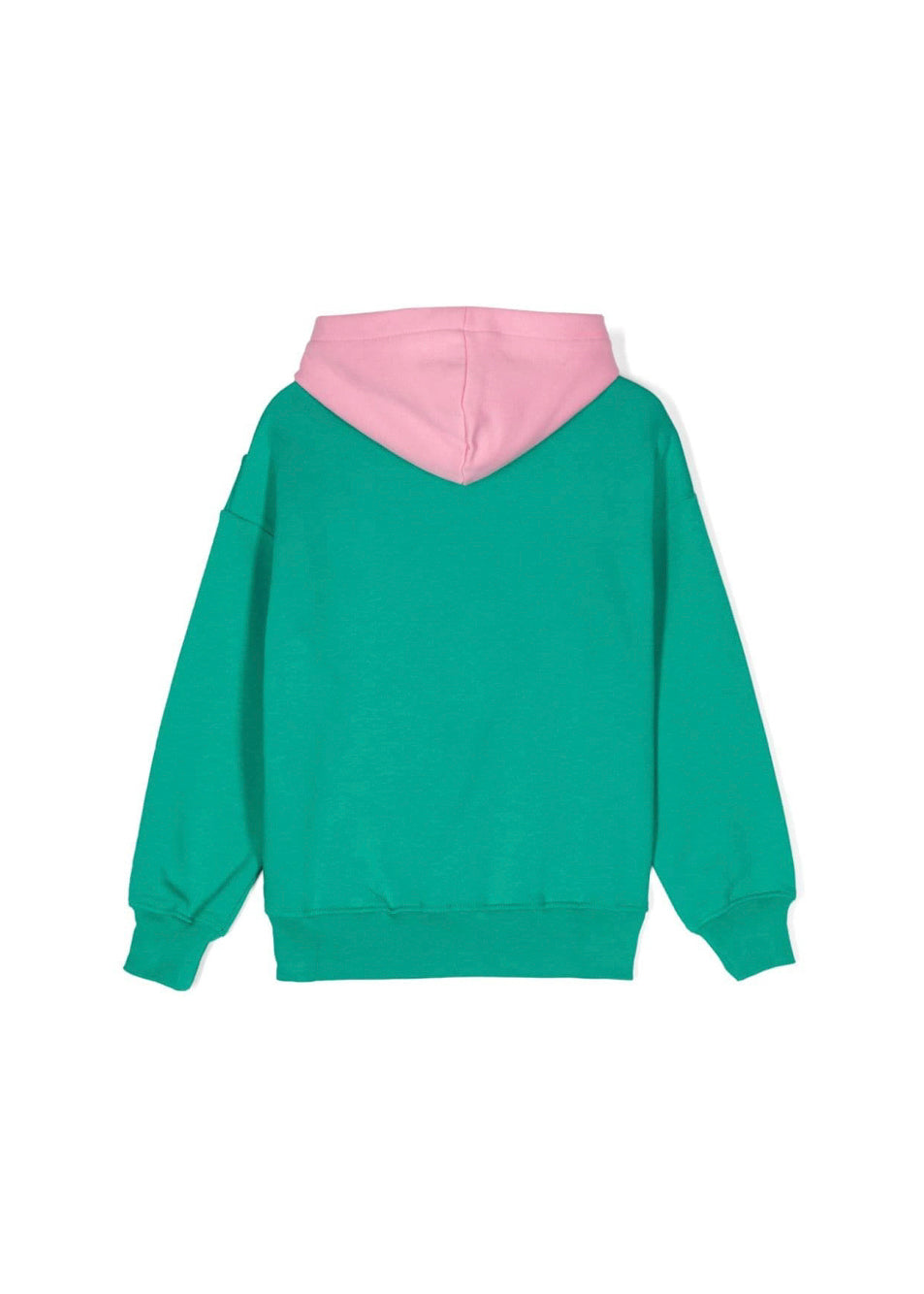 MSGM Kids Felpa Verde/Rosa con Stampa per Bambine (retro)