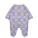 Elisabetta Franchi La Mia Bambina Tutina con Motivo Lilla/Avorio per Neonate