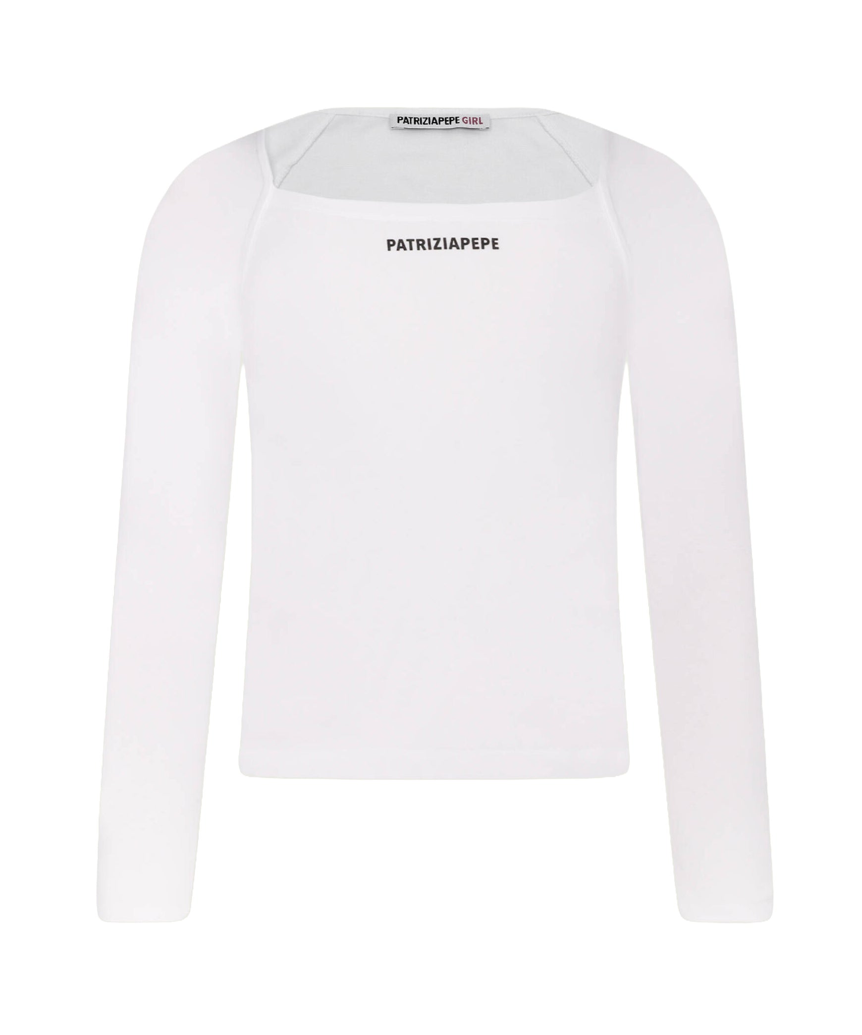 Patrizia Pepe Kids T-Shirt Bianco con Logo per Bambine