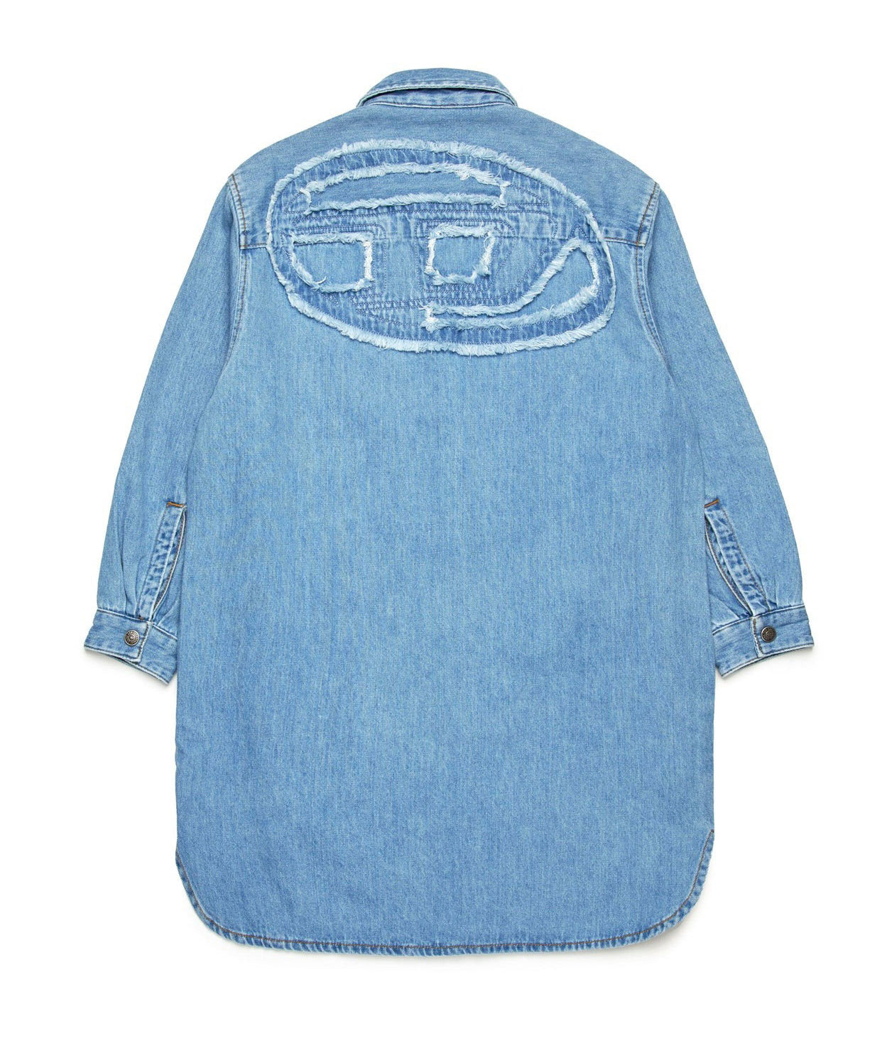 Diesel Kids Abito Denim con Patch Oval D per Bambine