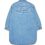 Diesel Kids Abito Denim con Patch Oval D per Bambine