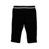 BOSS Kids Jeans Neri con Vita Elastica a Righe Iconiche e Coulisse per Neonati
