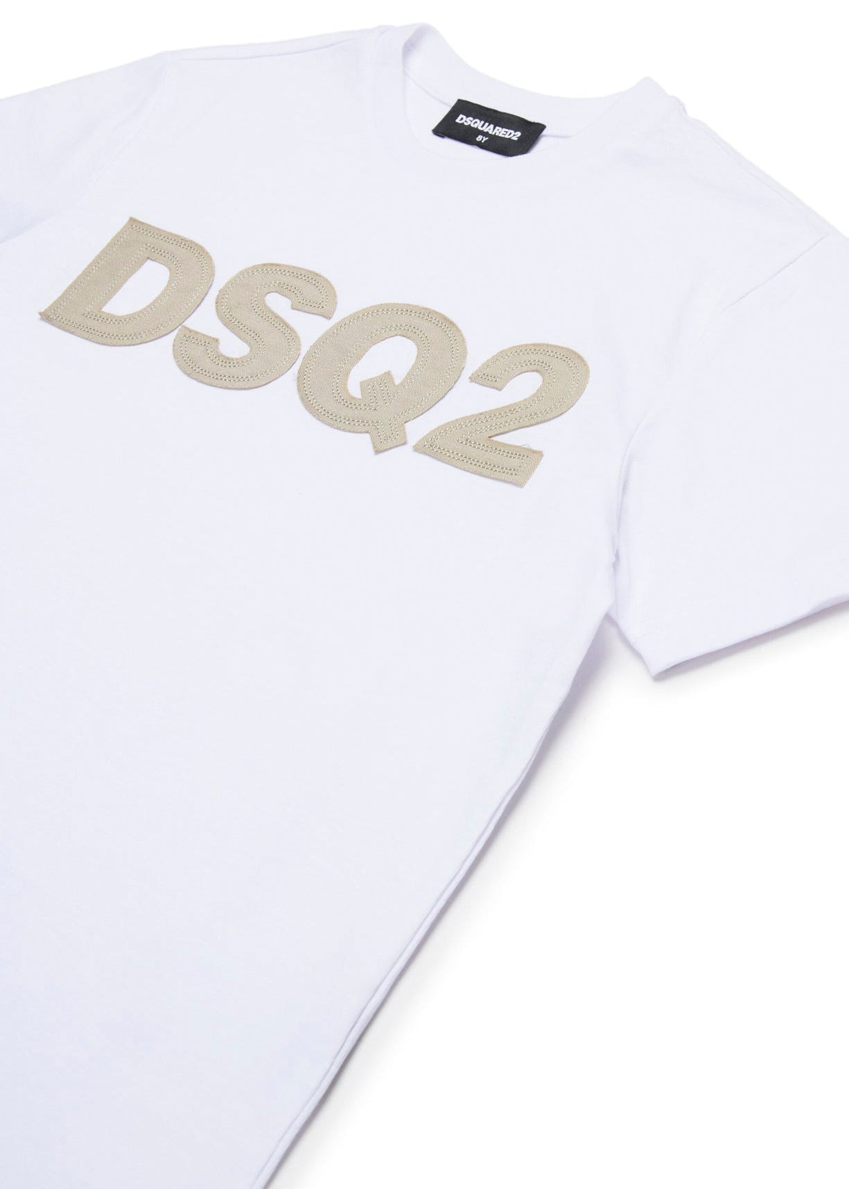 Dsquared2 Kids T-shirt Bianca con Ricamo Logo per Bambini