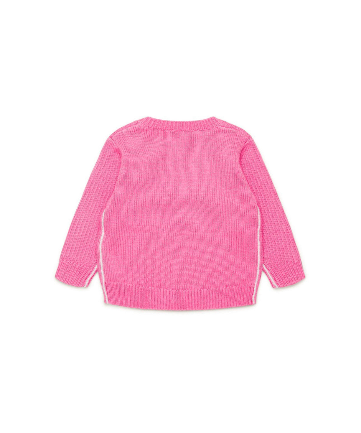 Diesel Kids Cardigan Fucsia con Oval D per Neonate (retro)