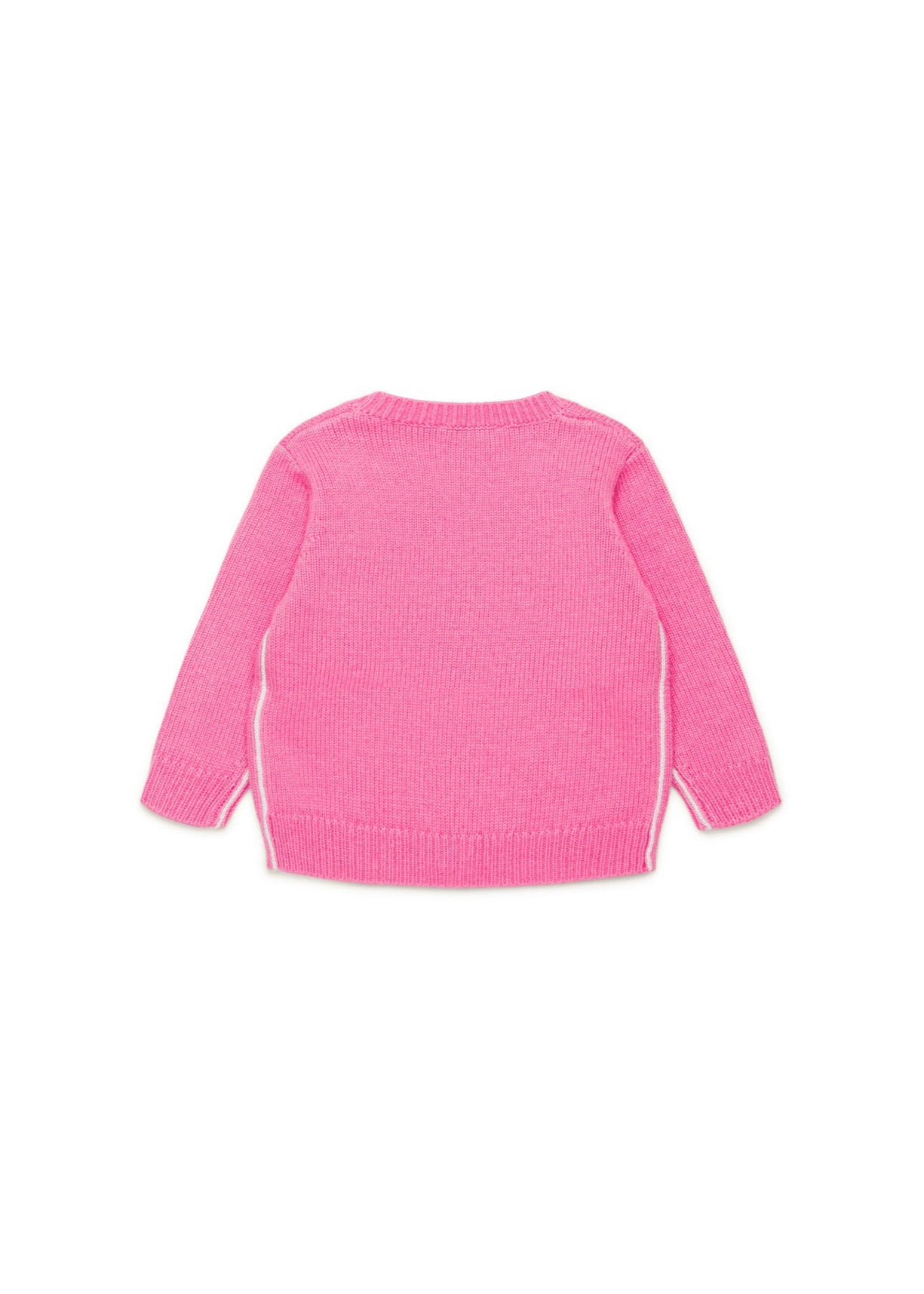 Diesel Kids Cardigan Fucsia con Oval D per Neonate (retro)