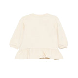 Moschino Kids Vestito Panna in Felpa con Balza e Stampa Teddy Bear per Neonate