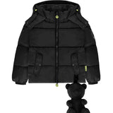 Barrow Kids Giubbotto Imbottito Nero Unisex con Cappuccio e Orsetto Rimovibile per Bambini
