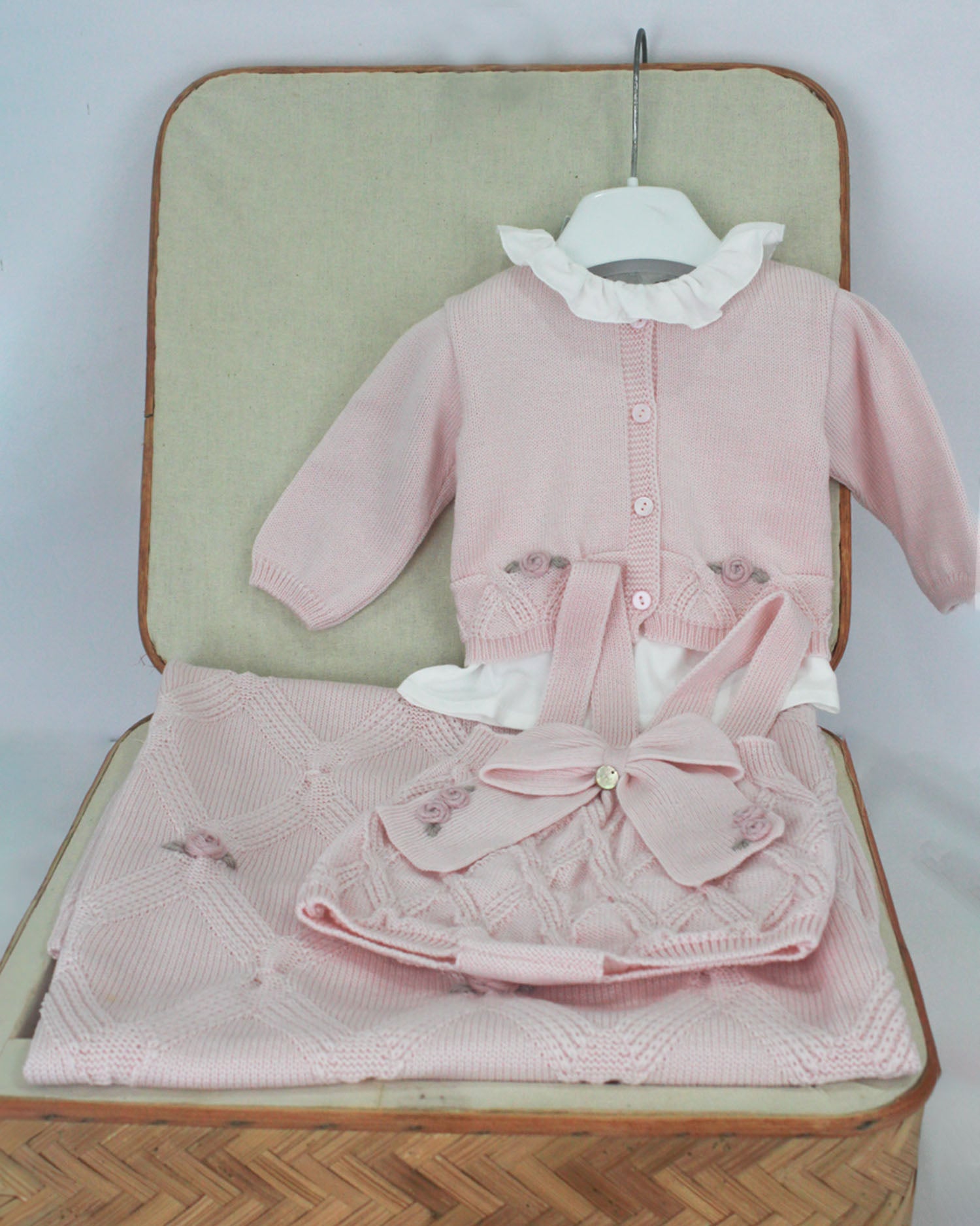 Marlù Completo Rosa con Fiocco per Neonate