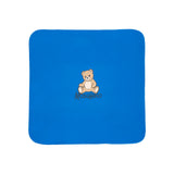 Moschino Kids Coperta Bluette con Stampa Logo Teddy per Neonati