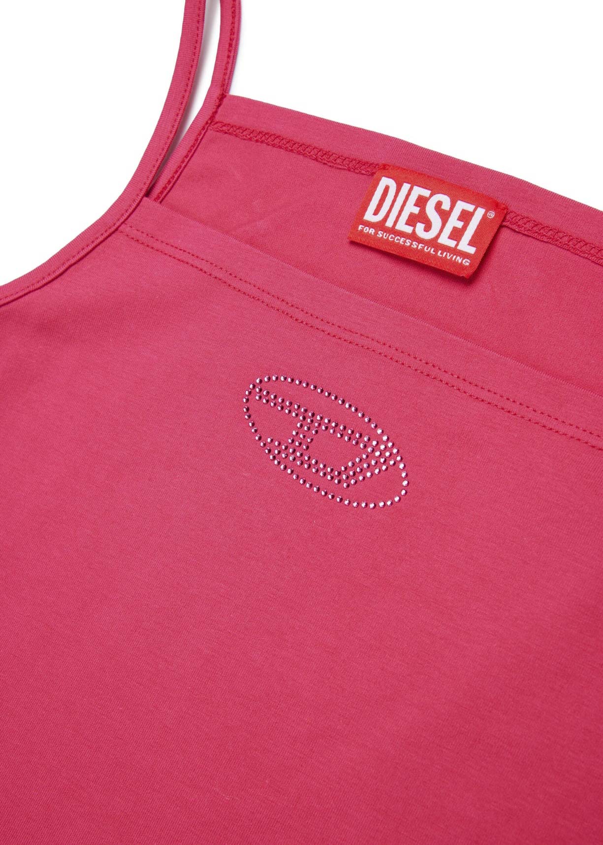 Diesel Kids Top Fucsia con Sparkling Oval D per Bambine