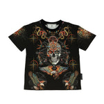 Philipp Plein Kids T-Shirt Nero con Stampa Tattoo per Bambini
