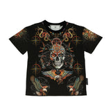 Philipp Plein Kids T-Shirt Nero con Stampa Tattoo per Bambini