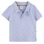 Hugo Boss Kids Polo Grigio Polvere con Logo per Neonati