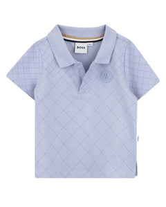 Hugo Boss Kids Polo Grigio Polvere con Logo per Neonati