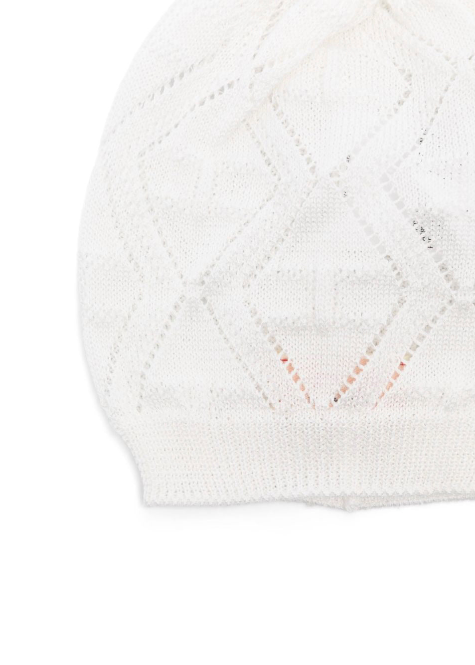 Elisabetta Franchi La Mia Bambina Cappello Panna Pointelle per Neonate