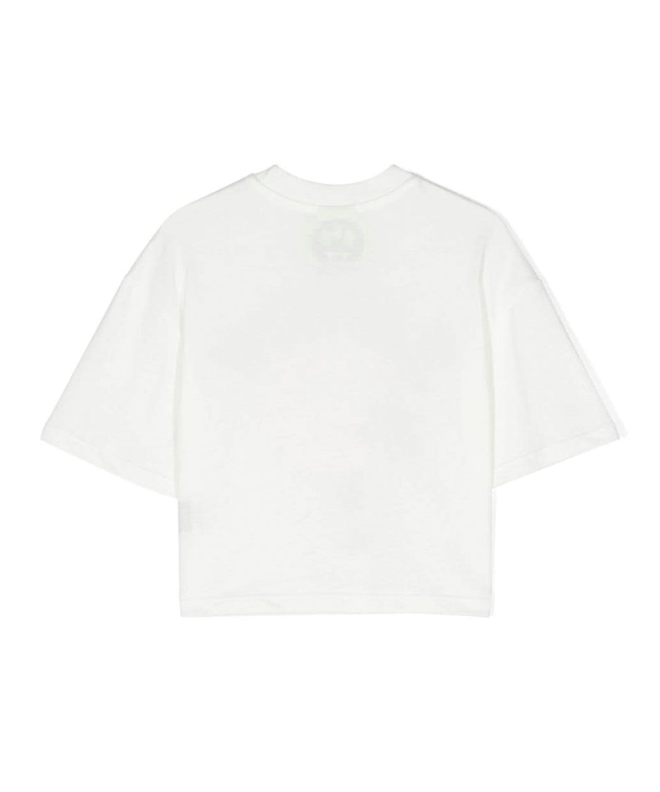 Barrow Kids T-Shirt Bianca con Stampa Logo per Bambine