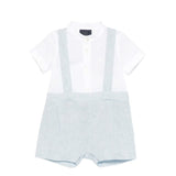 Fay Kids Camicia+Salopette Bianco/Celeste per Neonati